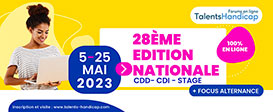 28ème édition du forum en ligne Talents Handicap du 05 au 25 mai 2023